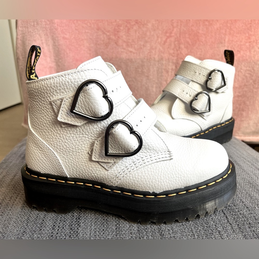 Like New with box Doc Martins with cute heart buckles